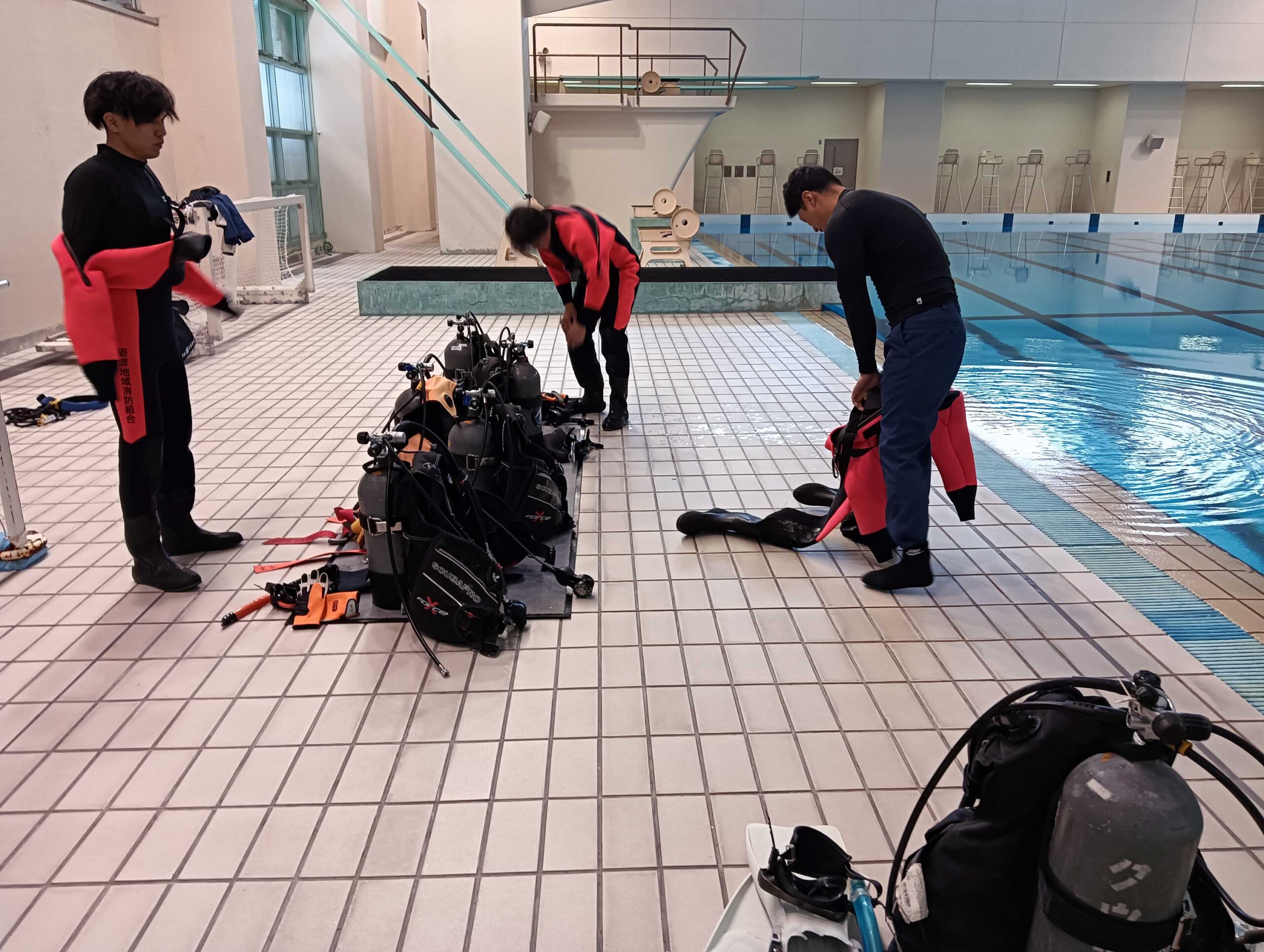 今日から消防職員対象の潜水練習会が2日間続く